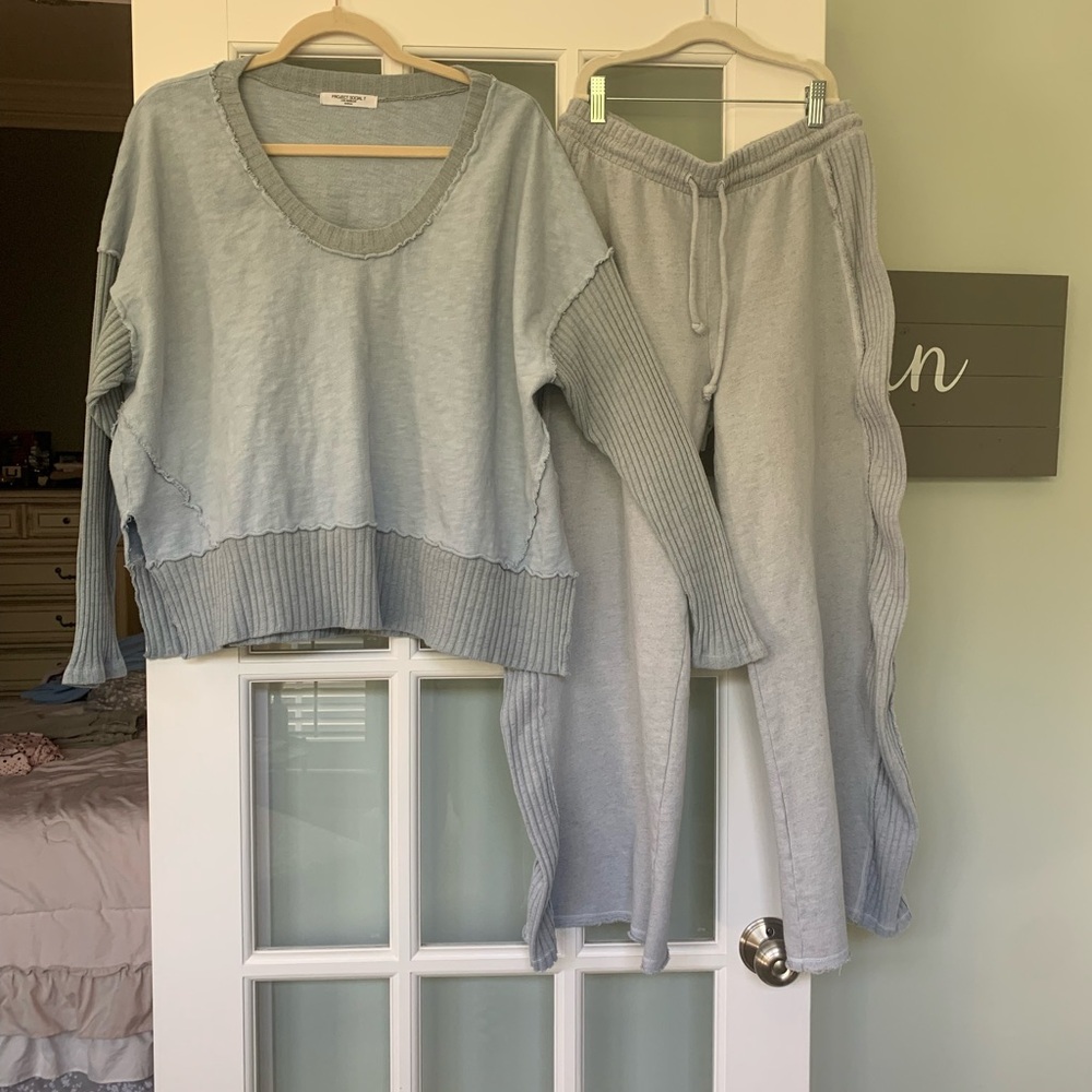 Project Social T Soft Blue Knitwear